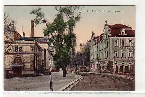 09472 Ak Plauen im Vogtland Theaterstrasse 1907