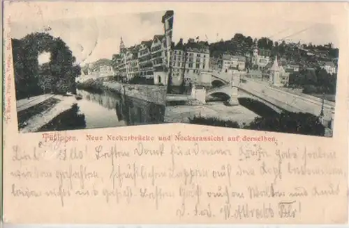 09434 Ak Tübingen neue Neckarbrücke 1903