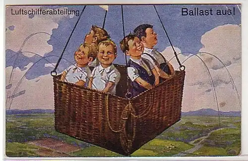 09411 Humor Ak Luftschifferabteilung Ballast aus! 1918