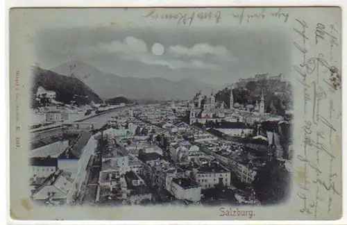 09406 Carte de la lune Salzbourg Vue totale 1898