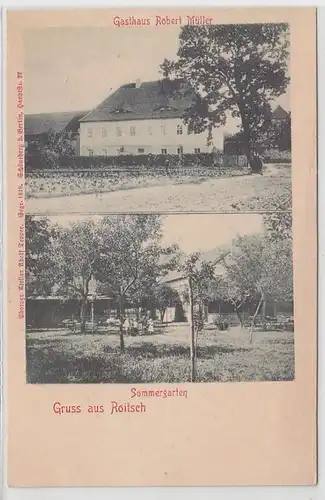 09390 Mehrbild Ak Gruß aus Roitsch Gasthaus Robert Müller und Sommergarten 1900