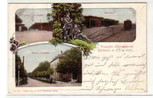 09391 Mehrbild Ak Truppenübungsplatz Zeithain 1905