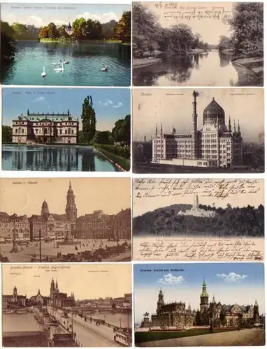 09369/8 Ak Dresden Gr. Jardin, vieille ville, etc. vers 1920