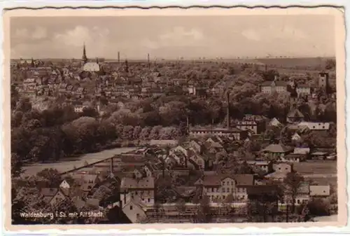 09345 Ak Waldenburg en Saxe avec la vieille ville vers 1940