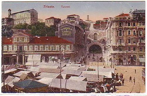 09327 Ak Trieste Italie Tunnel vers 1910