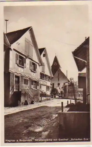 09326 Ak Hagnau Gasthof "Scharfen Eck" um 1940