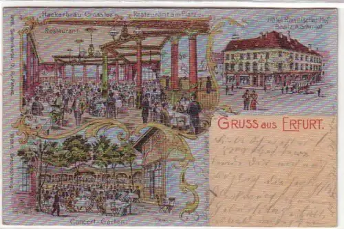 09312 Ak Gruß aus Erfurt Hotel Rheinischer Hof 1904