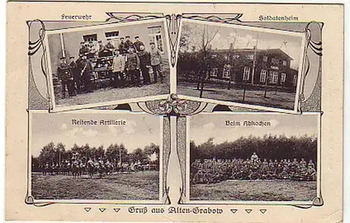 09291 Ak Gruß aus Altengarbow Feuerwehr usw. 1916