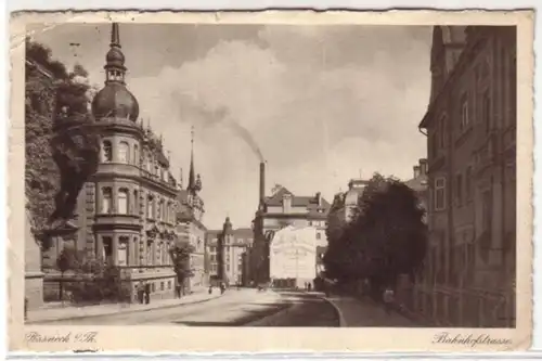 09205 Ak Pösneck à Thüringe. Bahnhofstrasse 1932