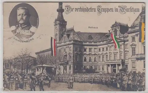 09193 Ak Die verbündeten Truppen in Warschau 1915