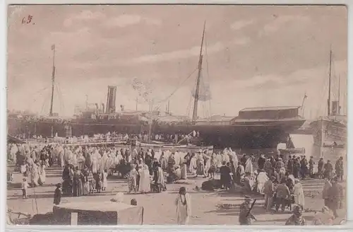 09185 Ak Tunis Tunesien Hafenansicht 1906