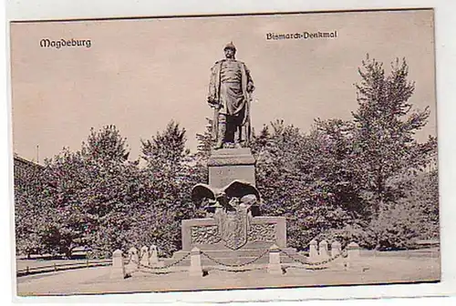 09180 Ak Magdeburg Bismarck Denkmal um 1920