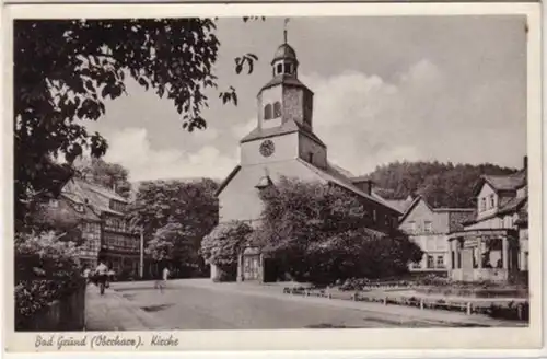 09160 Ak Bad Grund Oberharz Kirche um 1940