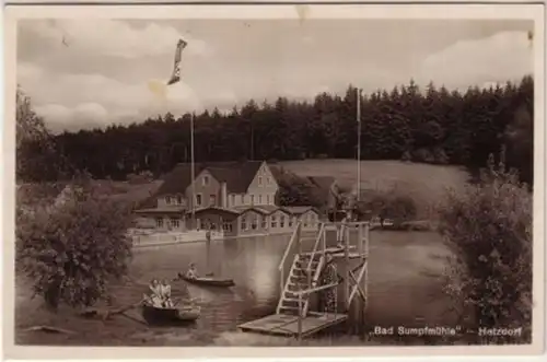 09151 Ak Hetzdorf bei Tharandt "Bad Sumpfmühle" 1942