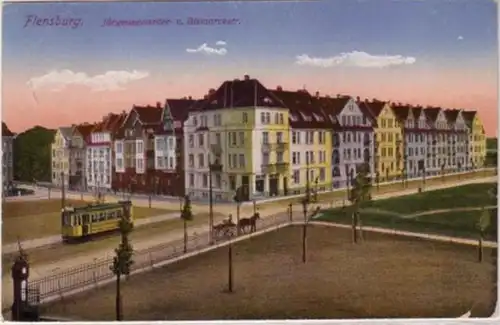 09123 Ak Flensburg Jürgensgaarder- & Bismarckstraße