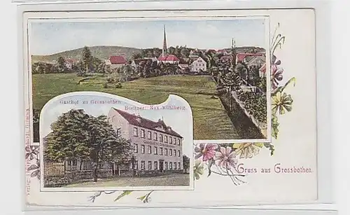 09112 Ak Gruss de Grossbothen Auberge vers 1900