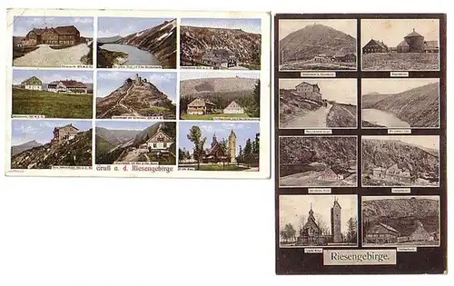 09111/2 Multi-image Ak Salutation des Monts Géants 1919