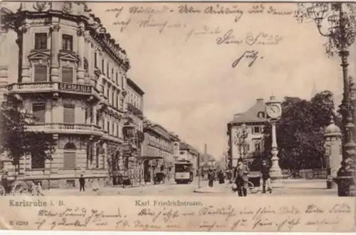 09107 Ak Karlsruhe i.B. Karl Friedrichstrasse 1906