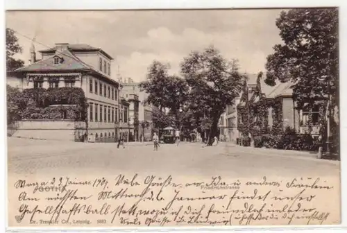 09077 Ak Gotha Friedrichstrasse avec tram 1904