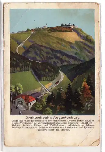 09076 Ak Drahtseilbahn Augustusburg um 1910