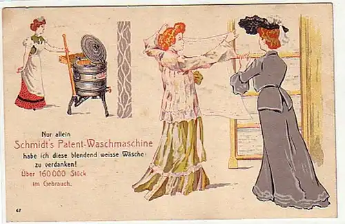 09073 Publicité Ak Schmidt Lave-linge breveté vers 1910