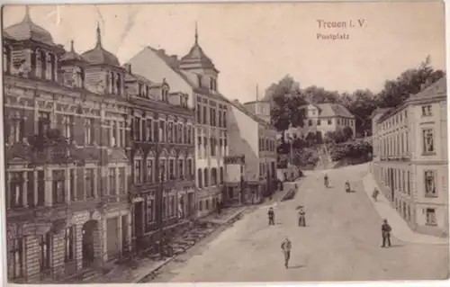 09072 Ak Treuen im Vogtland Postplatz um 1910