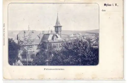 09064 Ak Mylau im Vogtland Felsenschänke um 1900