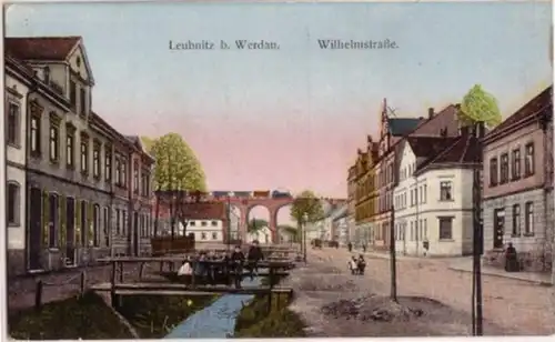 09058 Ak Leubnitz bei Werdau Wilhelmstraße um 1910