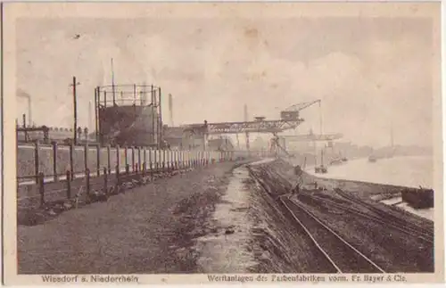 09057 Ak Wiesdorf am Niederrhein Werftanlagen 1918