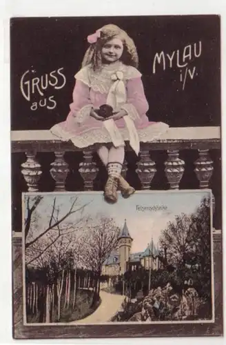 09052 Kinder Ak Gruss aus Mylau im Vogtland um 1910