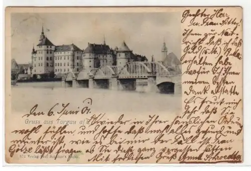 09044 Ak Gruß aus Torgau an der Elbe 1901