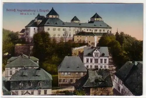 0901 Ak Château d'Augustusburg dans les montagnes Métallifères vers 1920