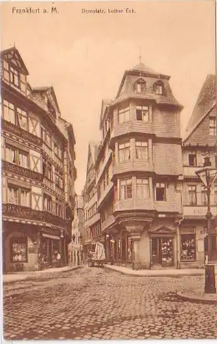 09016 Ak Frankfurt a.M. Domplatz Luther Eck um 1920
