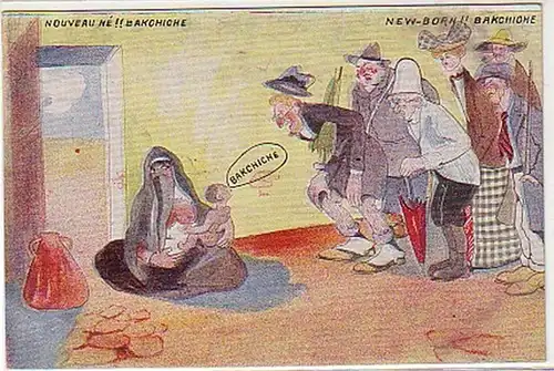 08995 Humor Ak Egypte "New Born Bakchiche" vers 1910