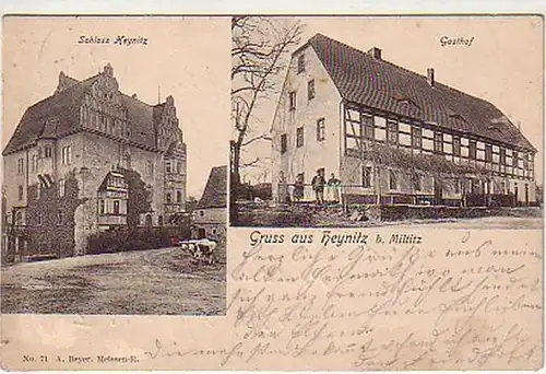 08960 Ak Gruß aus Heynitz bei Miltitz 1903