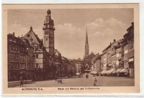 08948 Ak Altenburg Rathaus und Brüderkirche 1920