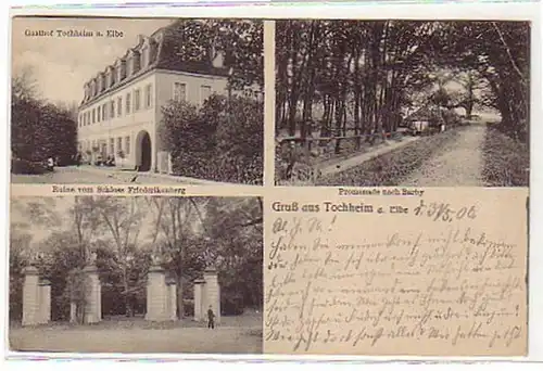 08942 Ak Gruß aus Tochheim a. Elbe Gasthof usw. 1906