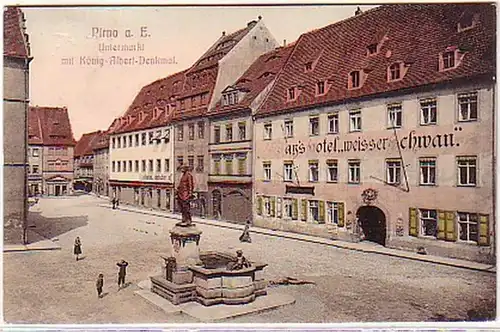 08914 Ak Pirna a.E. Hotel "Weisser Schwan" 1908