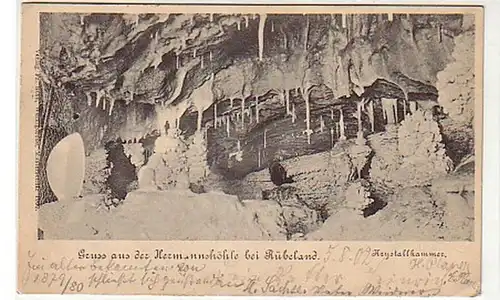08903 Ak Gruß aus der Hermannshöhle bei Rübeland 1902