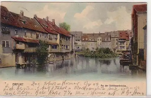 08900 Ak Erfurt an der Schlösserbrücke 1904