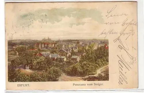 08898 Ak Erfurt Panorama de la montée 1908
