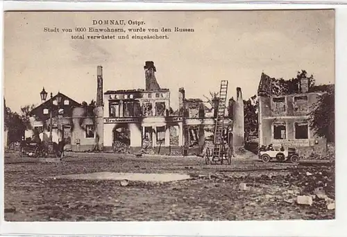 08896 Ak Domnau détruit en Prusse orientale pendant la guerre mondiale