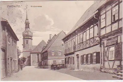 08887 Ak Zwönitz Kirchstraße avec magasin 1913