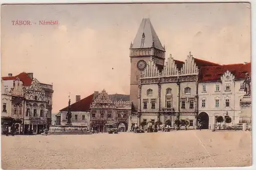 08882 Ak Tabor in Böhmen Marktplatz um 1910