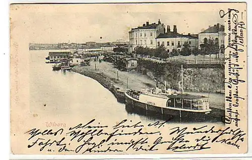 08862 Ak Wiborg mit Hafenansicht um 1900