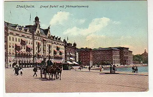 08860 Ak Stockholm Grand Hôtel et Musée national 1910