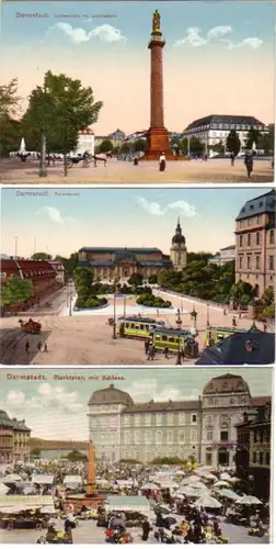 08841/3 Ak Darmstadt Paradeplatz, etc. vers 1910