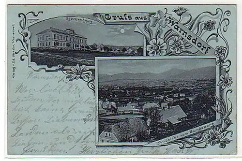 08813 Carte de la Lune Grousse de Warnsdorf Böhmen 1899