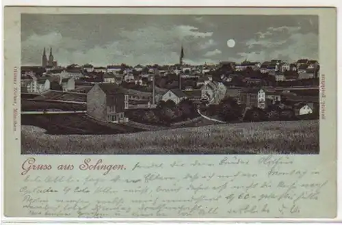 08809 Carte de la Lune Salutation de Solingen 1899
