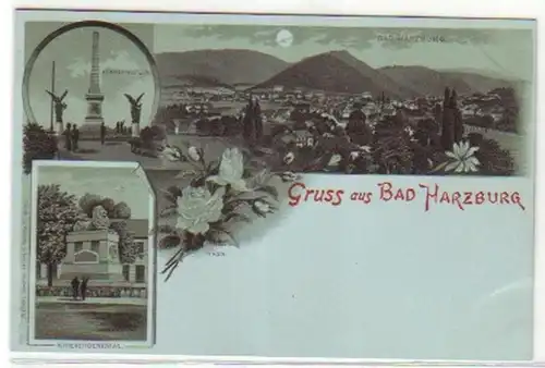 08805 Mondscheinkarte Gruss aus Bad Harzburg um 1900